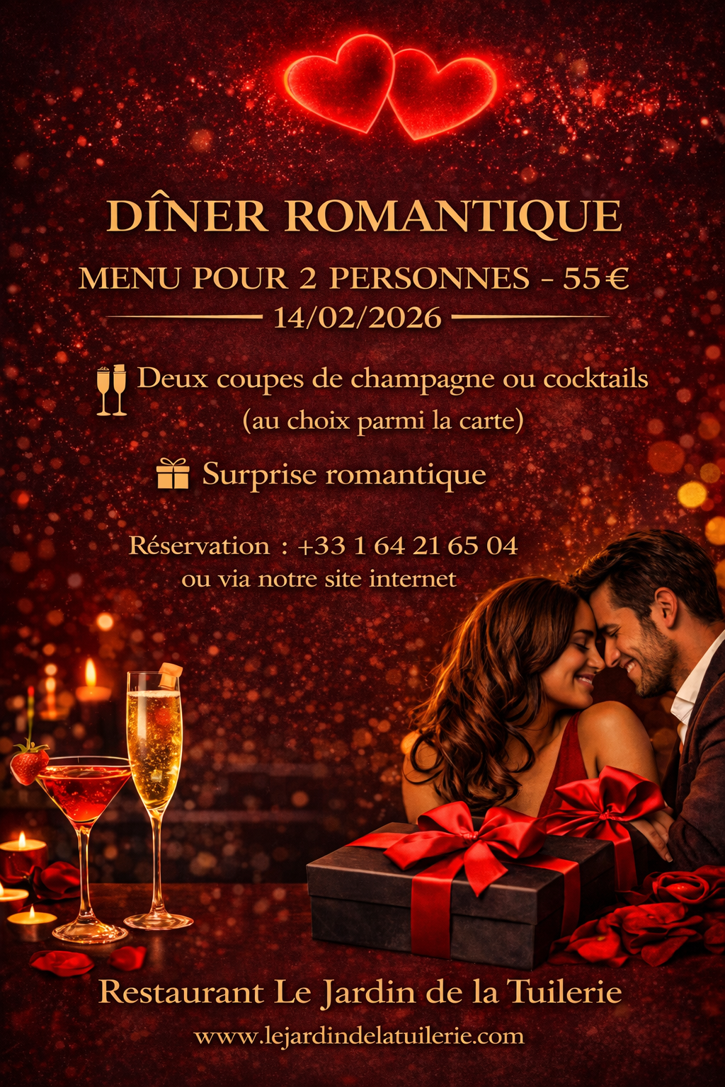 Menu Saint Valentin – Le Jardin de la Tuilerie
